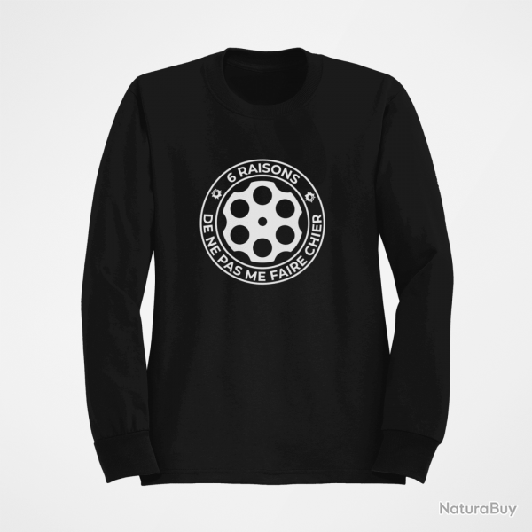 Sweat Humour 6 Raisons de pas me faire chier Noir