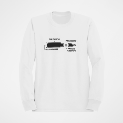 Sweat Humour Anatomie d une balle de fusil Blanc