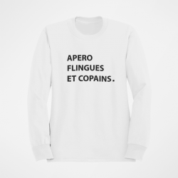 Sweat Humour Apéro Flingues et Copains Blanc
