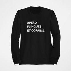 Sweat Humour Apéro Flingues et Copains Noir