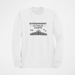 Sweat Humour C est la taille qui compte Blanc