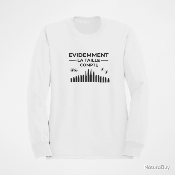 Sweat Humour C est la taille qui compte Blanc
