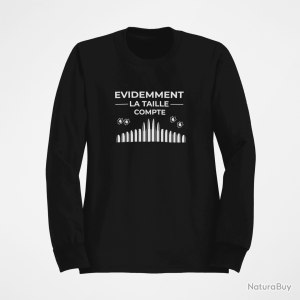 Sweat Humour C est la taille qui compte Noir
