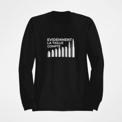 Sweat Humour C est la Taille qui compte 2 Noir