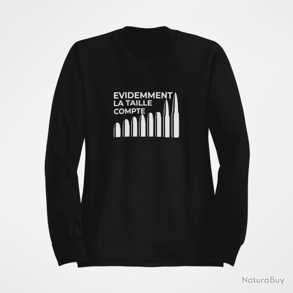 Sweat Humour C est la Taille qui compte 2 Noir