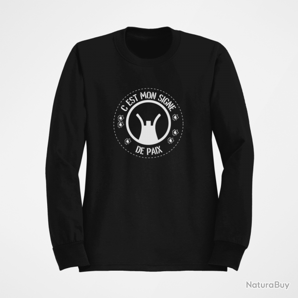 Sweat Humour C est mon signe de paix Noir