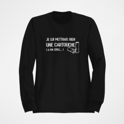 Sweat Humour Je lui mettrai bien une cartouche Noir