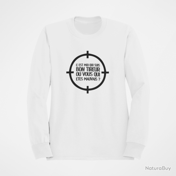 Sweat Tir Sportif C est moi qui suis bon ou vous qui tes mauvais Blanc