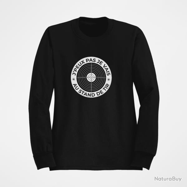 Sweat Tir Sportif Je peux pas je vais au stand de tir Noir