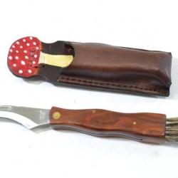 Couteau à champignon avec étui cuir