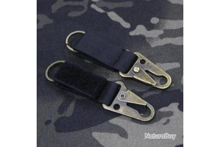 Clip tactique (porte clés, gants, casque ) Noir - Mousquetons tactiques  et défense (9523596)