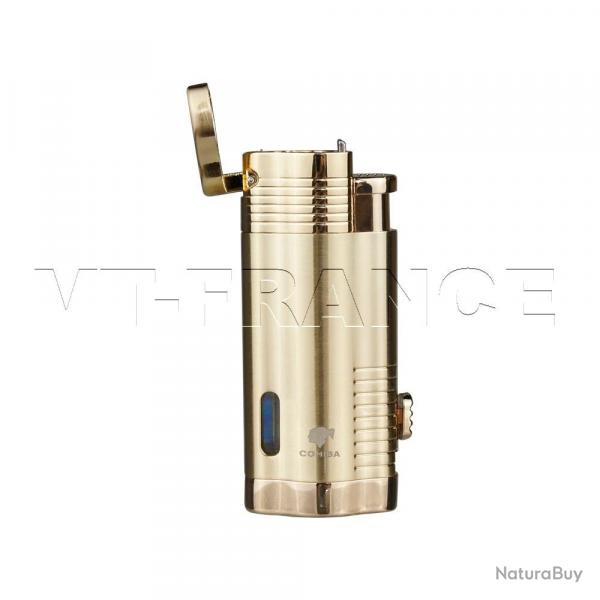 Briquet Chalumeau Cigare Cohiba 3 Torches, Couleur: Or