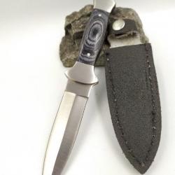 Couteau à bottes Lame en acier inox à double tranchant avec Etui en Cuir PA340307nB.688