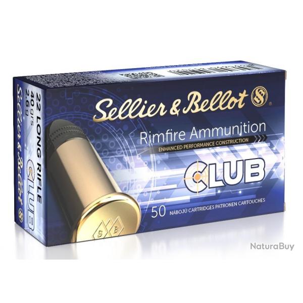 MUNITIONS SELLIER & BELLOT 22LR CLUB 2.56G 40GR par 500