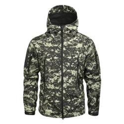 1 Veste capuche tactique molletonnée imperméable homme coupe-vent manteau Chasse Hiver Automne acu