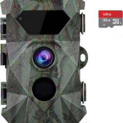 Caméra de chasse 2,7K 20MP caméra de chasse nocturne portée 35 m visttes déclenchement 0,1 s Coolife
