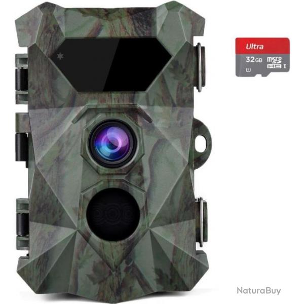 Caméra de chasse 2,7K 20MP caméra de chasse nocturne portée 35 m visttes déclenchement 0,1 s Coolife