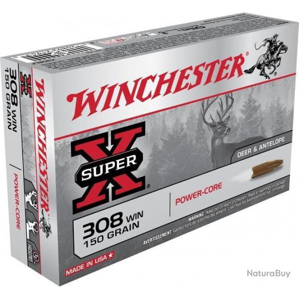 Munitions Winchester Power Core cal.308win 150gr 9,72g par 20