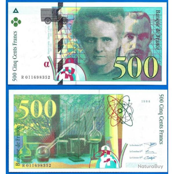 France 500 Francs 1994 Pierre et Marie Curie Billet Franc