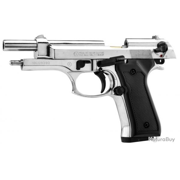 Pistolet 9 mm  blanc Chiappa 92 nickel