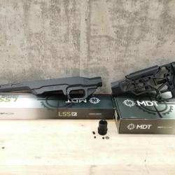 Pack Chassis MDT LSS Remington 700 SA + SRS SHORT Black - Skeleton rifle stock - V5 short