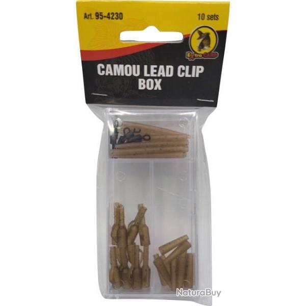 Clip Plomb Extra Carp Lead Clip Box Camou (par 10)