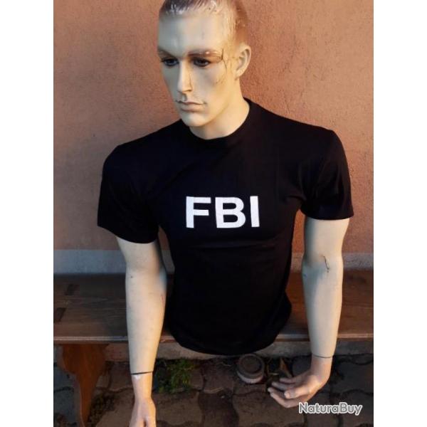 T SHIRT NOIR "FBI"