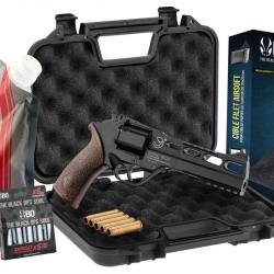 Pack Airsoft revolver CO2 CHIAPPA RHINO 60DS + Co2 + billes + douilles CNC + cible + mallette