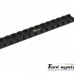 Picatinny rail court 6 trous, long. 135mm, entr. 25mm (pour tubes devant ADC) - Noir - TONI SYSTEM