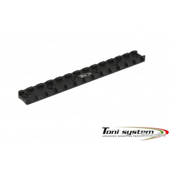 Picatinny rail court 6 trous, long. 135mm, entr. 25mm (pour tubes devant ADC) - Noir - TONI SYSTEM