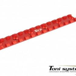 Picatinny rail court 6 trous, long. 135mm, entr. 25mm (pour tubes devant ADC) - Rouge - TONI SYSTEM