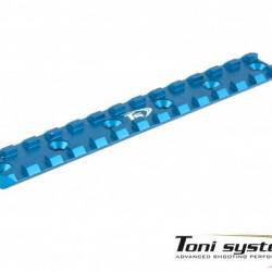 Picatinny rail court 6 trous, long. 135mm, entr. 25mm (pour tubes devant ADC) - Bleu - TONI SYSTEM