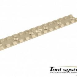 Picatinny rail court 6 trous, long. 135mm, entr. 25mm (pour tubes devant ADC) - Sable - TONI SYSTEM