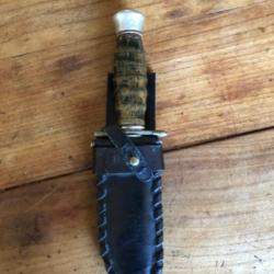 couteau de chasse garde modifiée fourreau cuir artisanal