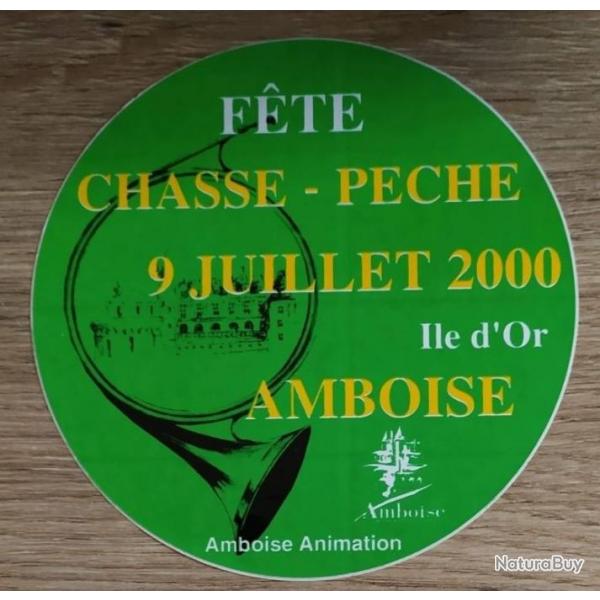 Autocollant fete de la chasse, Amboise 2000, venerie, trompes de chasse