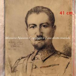Portrait d'Un Officier Par Tancrède Bastet ( 1858 - 1942 ) Le Docteur Guillaume Pastel sur Toile