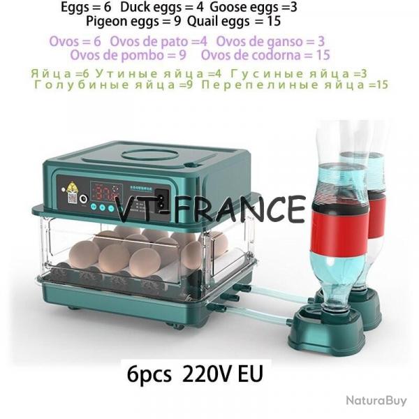 Incubateur Oeuf Automatique Pro, Modele: 6 Oeufs