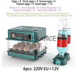 Incubateur Oeuf Automatique Pro, Modele: 6 Oeufs 220V+12V