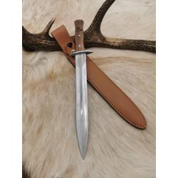 *dague de chasse lame 28cm en acier manche en bois ...
