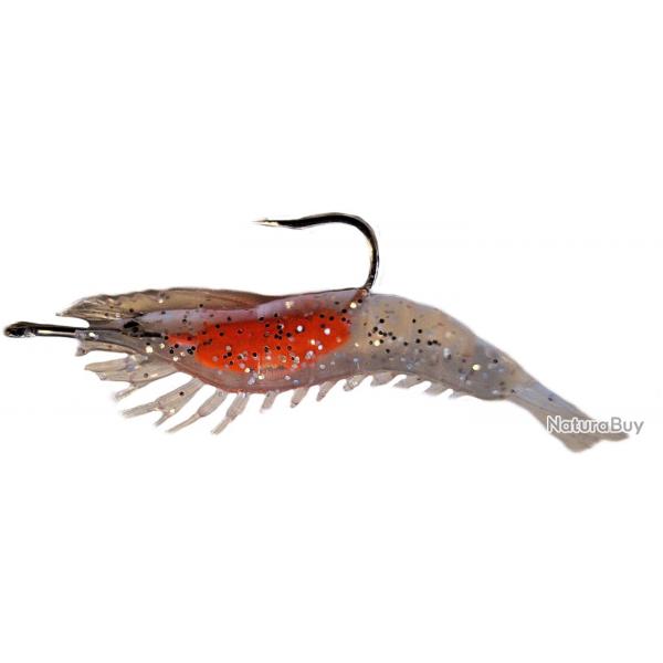 Leurre Glow Shrimp 55mm 3 pices Orange transparant