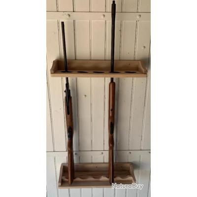 Râtelier à Fusils En Chêne Massif – Porte 5 Armes – Fabrication Française