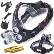 Lampe Frontale Tactique Bailong CREE XM-L T6 - 1800 Lumens, Zoom, IPX4 - Neuf