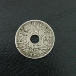 Pièces République française 25 centimes LINDAUER-centimes souligné-1924