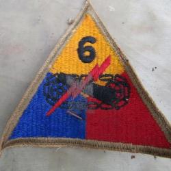 patch 6 division blindée ww2 US insigne deuxième guerre américain GI débarquement Europe