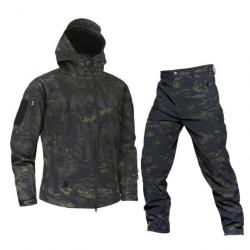 Ensemble Tenue Militaire Tactique CPBK Camouflage Veste Pantalon Uniforme Vêtement Chaud Chasse