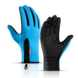 Gants Unisexe Écran Tactile Chaud Hiver Antidérapante et Confortable pour le Camping Randonnée Bleu