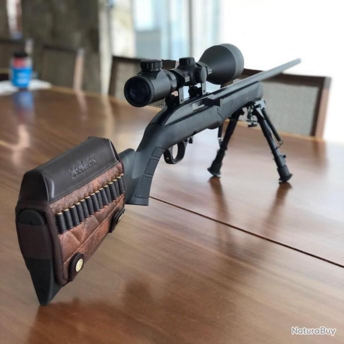 Porte-munitions Tactique Pour Fusil De Chasse - Nylon Noir Avec Pochette - Neuf