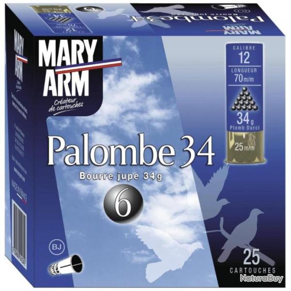 Cartouches MARY ARM Palombes 34 grammes Numro 6