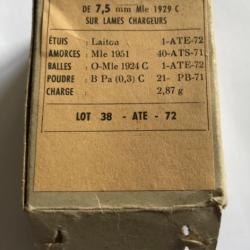 Boîte vide 7,5 mm Mle 1929 C