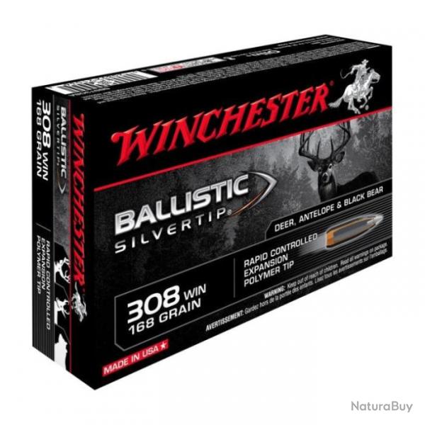 Balles Winchester Ballistic Silvertip - Cal 308 Win Mag - 308 Win MAG / 168 / Par 1